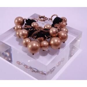 J.Crew Women's VINTAGE Matte Bauble Ribbon and Chain Bracelet NWOT 89